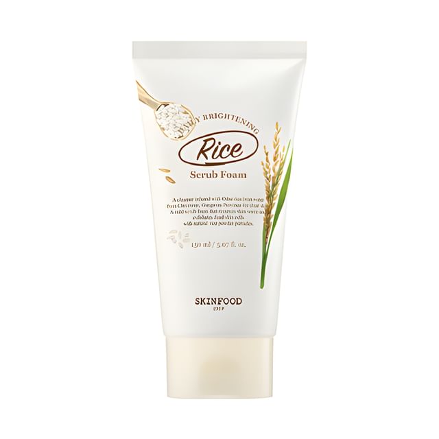 SKINFOOD-Rice Daily Brightening Scrub Foam - Exfoliërende Gezichtsreiniger