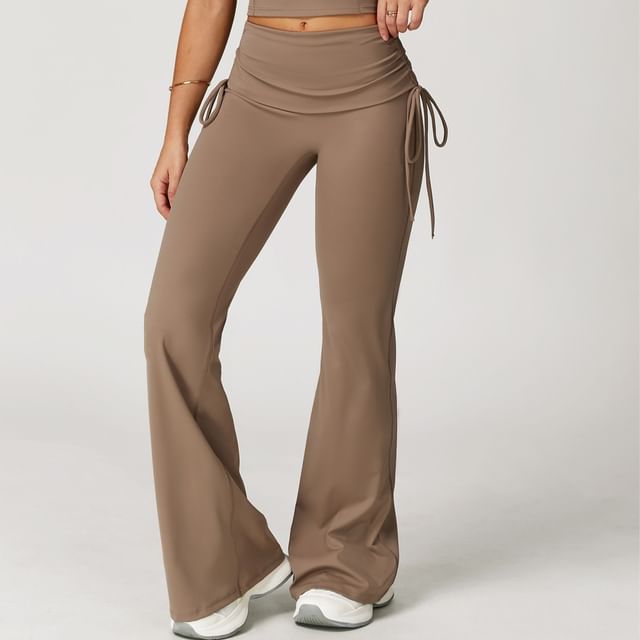 Skinniano-High Rise Plain Flared Sweatpants