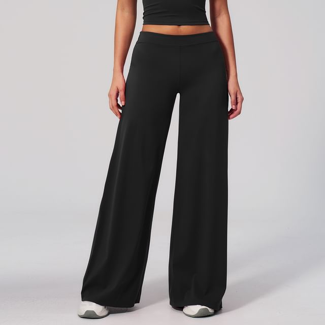 Skinniano-Mid Rise Plain Yoga Pants