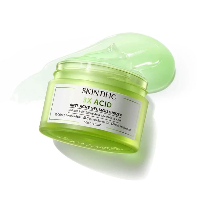 SKINTIFIC-Gel-crème hydratant anti-acné aux 3 acides