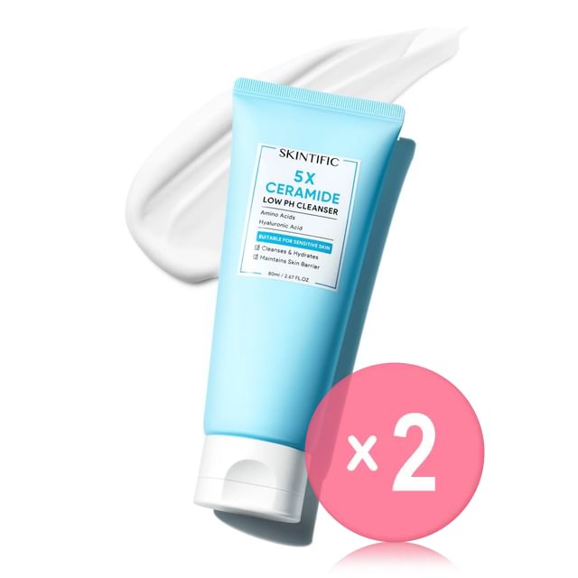 SKINTIFIC-5X Ceramide Low pH Cleanser 2pcs Bundle Set
