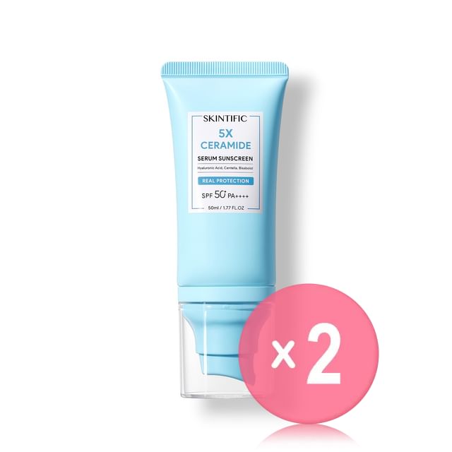 SKINTIFIC-Sérum solaire aux 5 céramides SPF 50 PA - Lot de 2