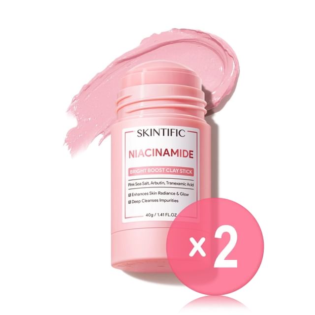 SKINTIFIC-Masque stick éclat à largile et à la niacinamide - lot de 2