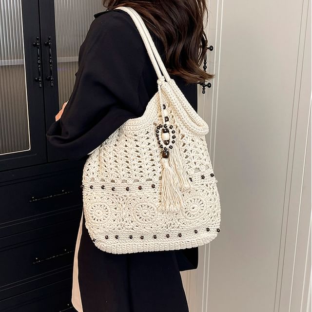 Skyglow-Bead Woven Tote Bag