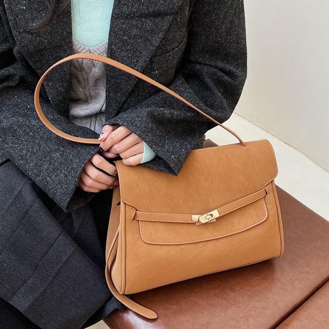 Skyglow-Buckle Flap Shoulder Bag