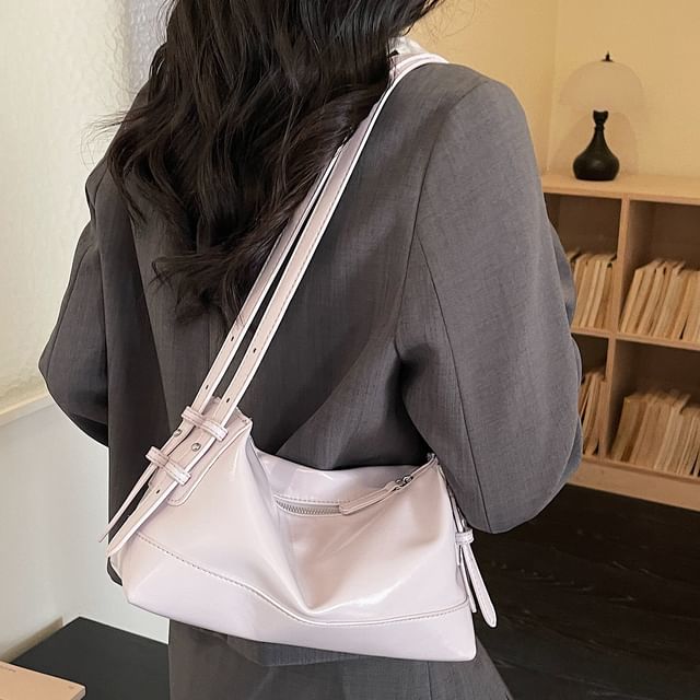 Skyglow-Buckled Shoulder Bag