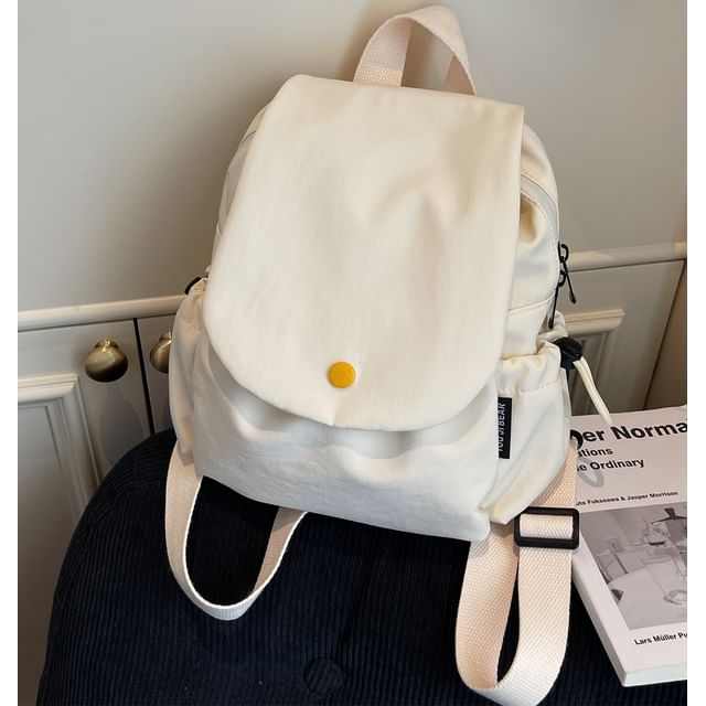 Skyglow-Canvas Plain Flap Backpack