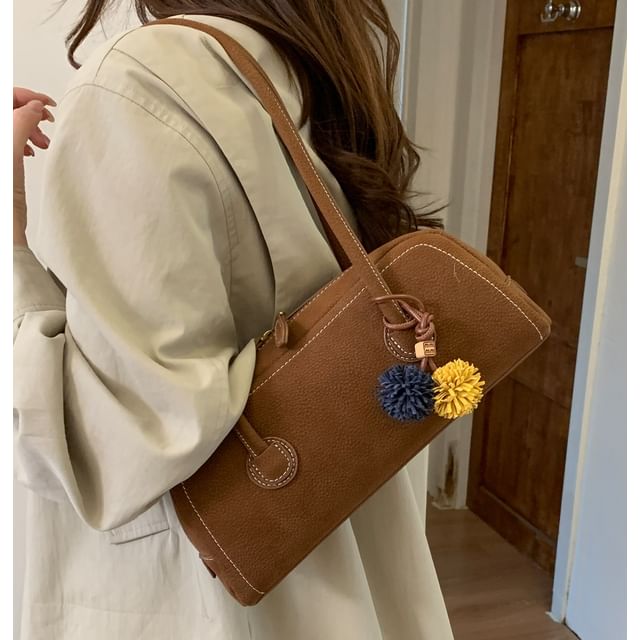 Skyglow-Contrast Stitch Shoulder Bag