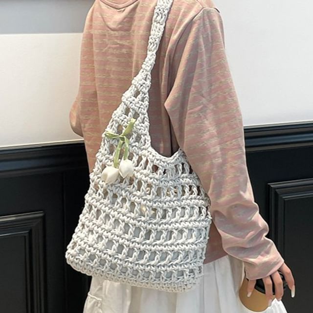 Skyglow-Crochet Plain Tote Bag