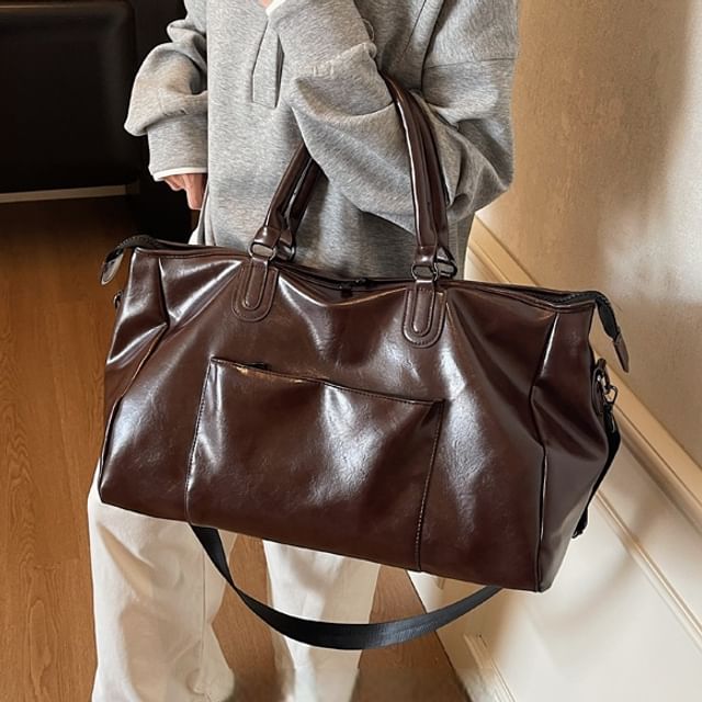 Skyglow-Faux Leather Carryall Bag
