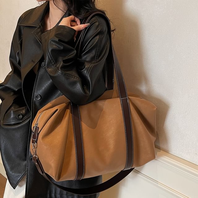 Skyglow-Faux Leather Carryall Bag