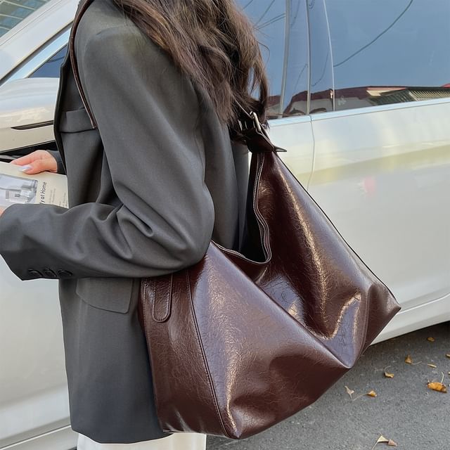 Skyglow-Faux Leather Crossbody Bag