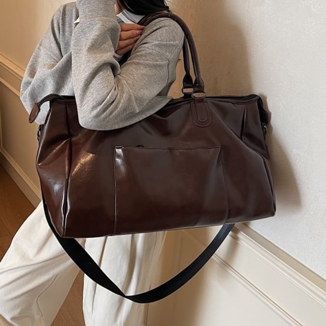 Skyglow-Faux Leather Duffel Bag