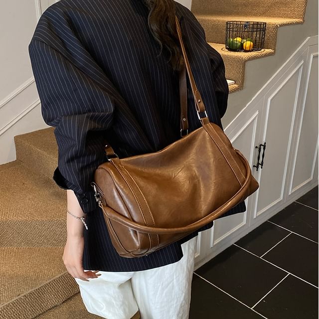 Skyglow-Faux Leather Duffle Bag