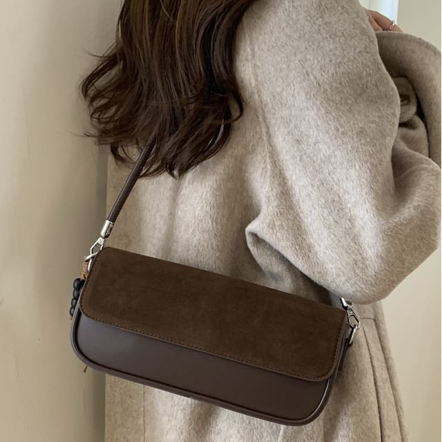 Skyglow-Faux Leather Flap Shoulder Bag