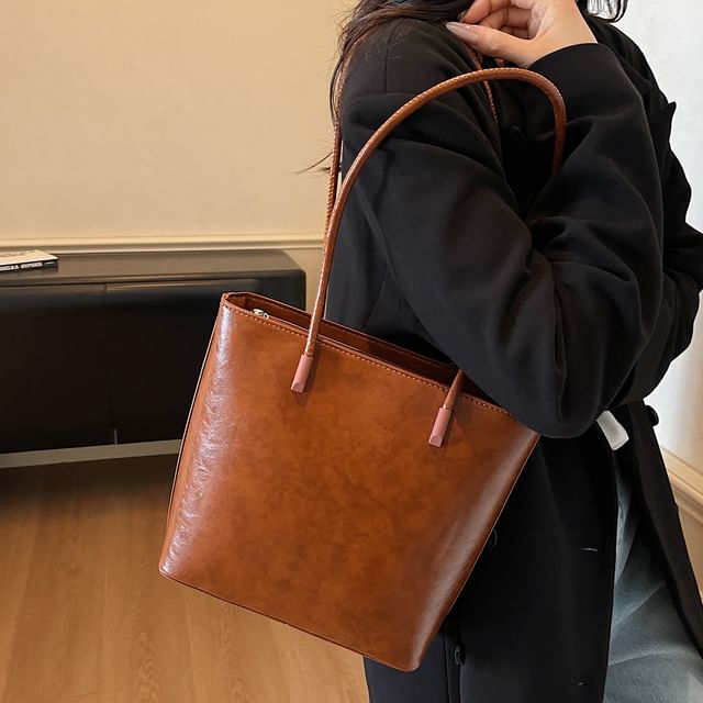 Skyglow-Faux Leather Shoulder Bag