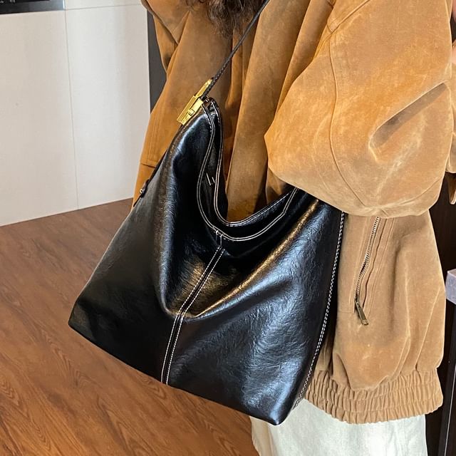 Skyglow-Faux Leather Shoulder Bag