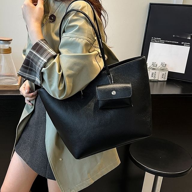 Skyglow-Faux Leather Tote Bag