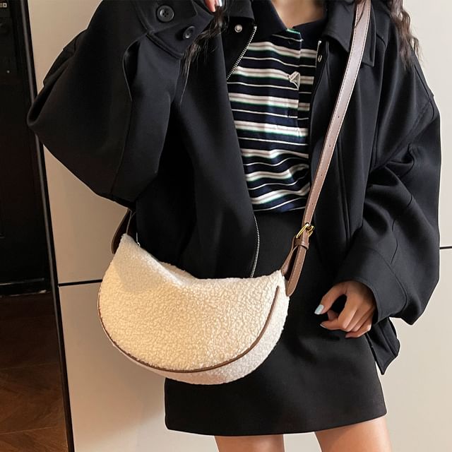 Skyglow-Faux Shearling Crossbody Bag