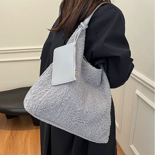 Skyglow-Faux Shearling Tote Bag