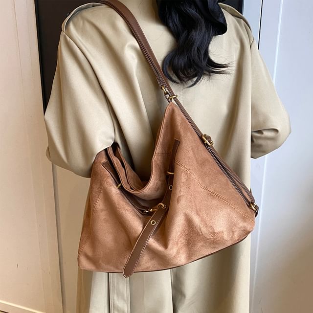 Skyglow-Faux Suede Backpack Tote