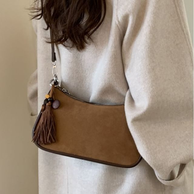 Skyglow-Faux Suede Shoulder Bag