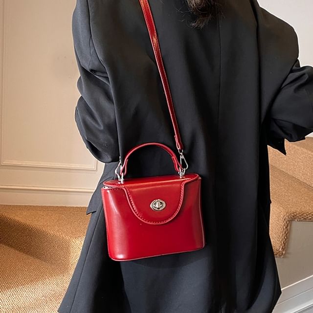 Skyglow-Flap Buckle Top Handle Crossbody Bag