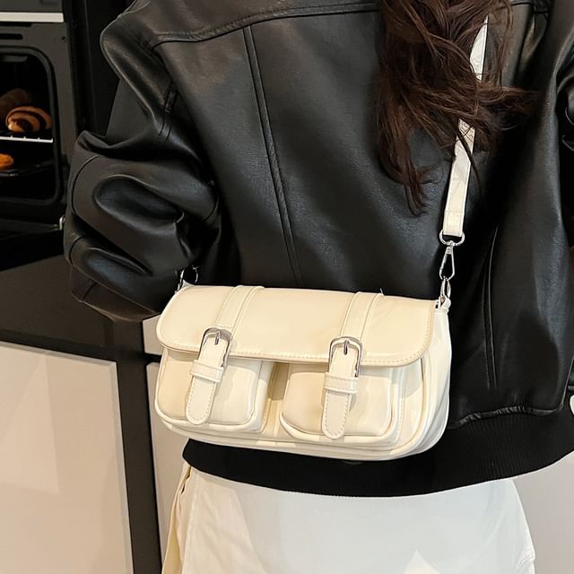 Skyglow-Flap Buckled Pocket Crossbody Shoulder Bag
