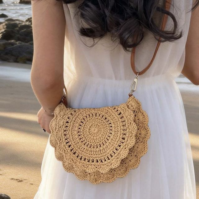 Skyglow-Flap Crochet Crossbody Bag