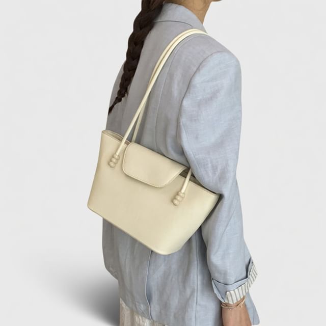 Skyglow-Flap Faux Leather Tote Bag