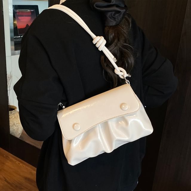 Skyglow-Flap Ruched Shoulder Bag