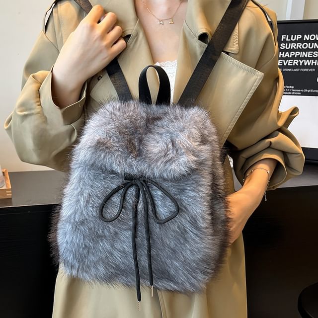 Skyglow-Fluffy Flap Backpack