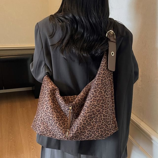 Skyglow-Leopard Print Shoulder Bag