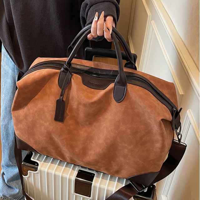 Skyglow-Panel Faux Leather Carryall
