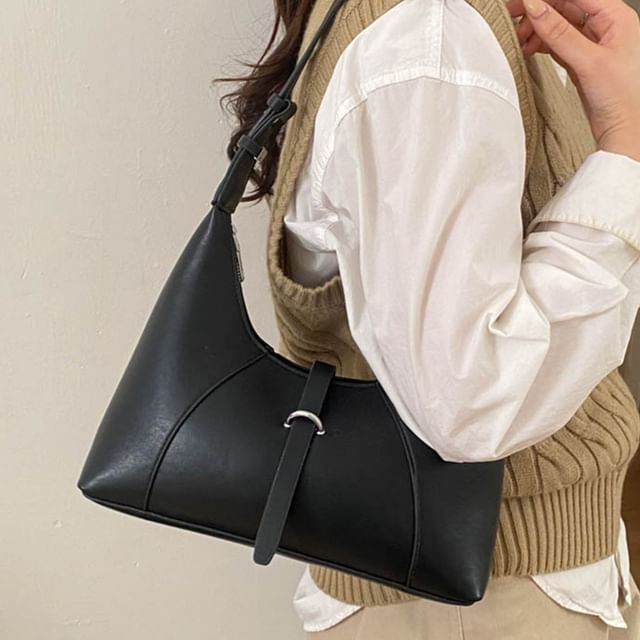Skyglow-Panel Faux Leather Shoulder Bag