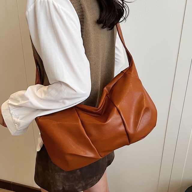 Skyglow-Panel Faux Leather Shoulder Bag