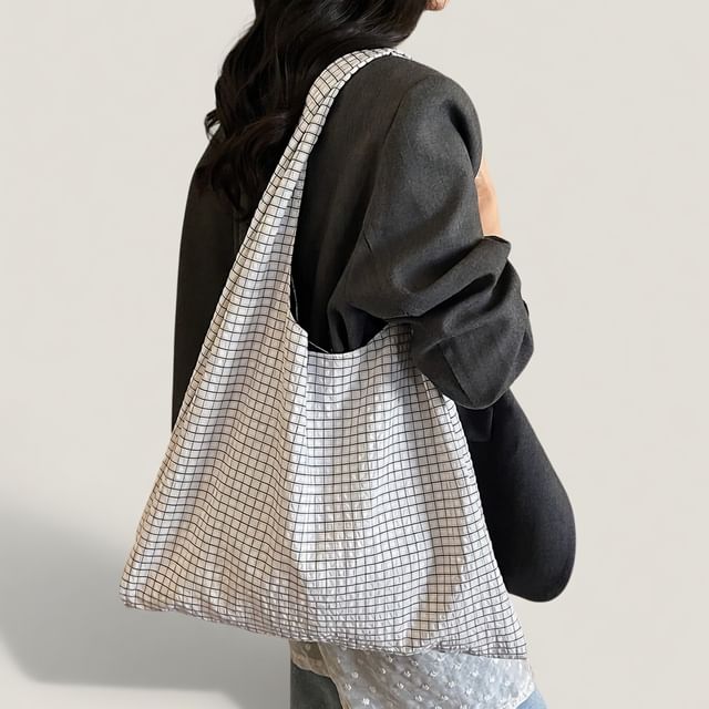 Skyglow-Plaid Tote Bag