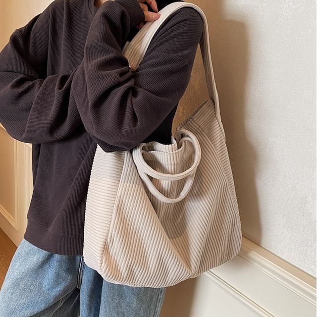 Skyglow-Plain Corduroy Tote Bag