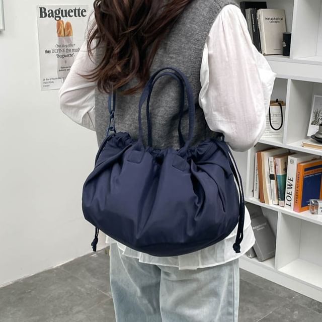 Skyglow-Plain Drawstring Crossbody Bag