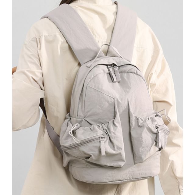 Skyglow-Plain Drawstring Nylon Backpack