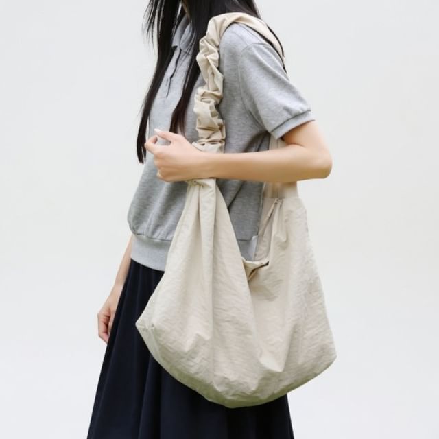 Skyglow-Plain Multi-Zip Drawstring Fabric Tote Bag