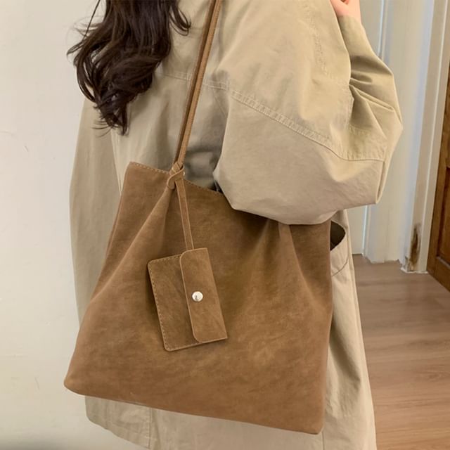 Skyglow-Plain Tote Bag With Coin Purse