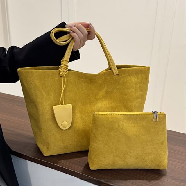 Skyglow-Plain Tote Bag With Pouch