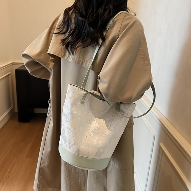 Skyglow-Polka Dot Nylon Bucket Bag