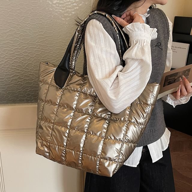 Skyglow-Quilted Fabric Tote Bag
