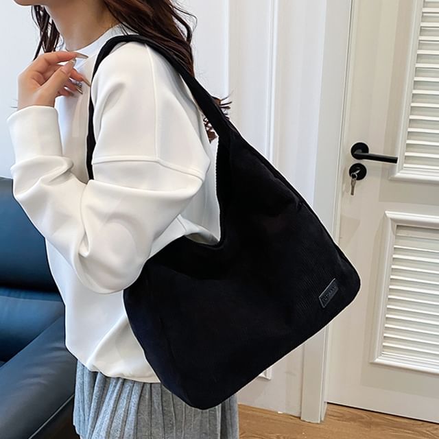 Skyglow-Ribbed Corduroy Shoulder Bag