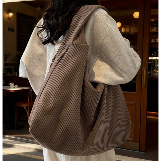 Skyglow-Ribbed Corduroy Tote Bag