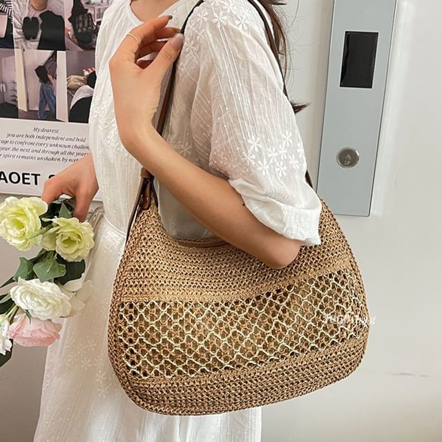 Skyglow-Straw Woven Shoulder Bag