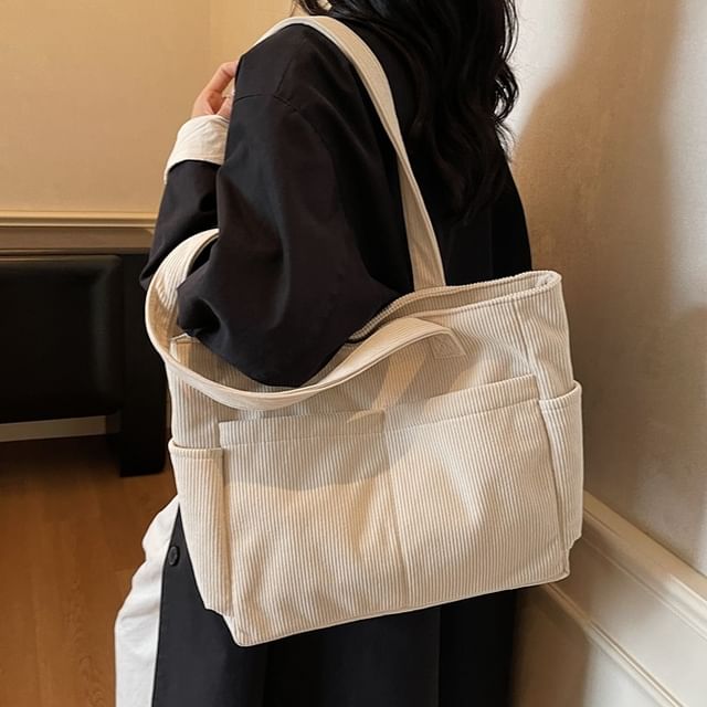 Skyglow-Striped Fabric Tote Bag