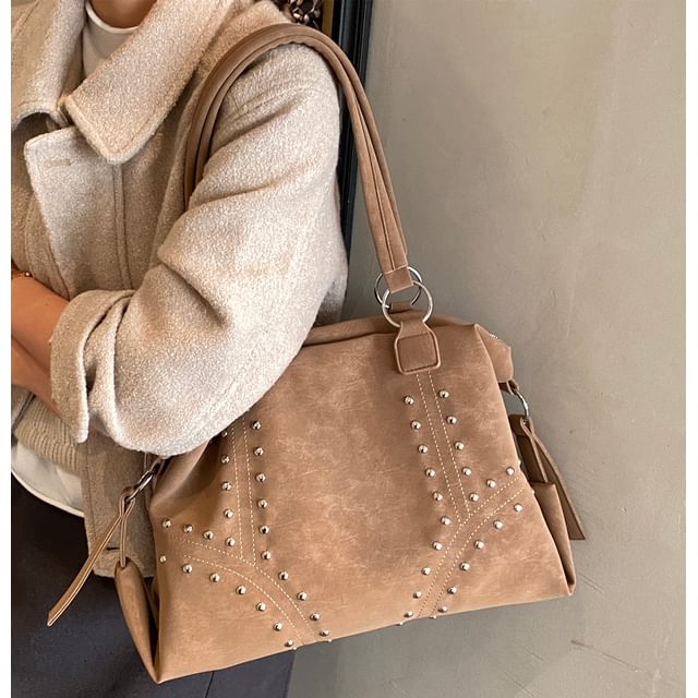 Skyglow-Studded Boston Bag